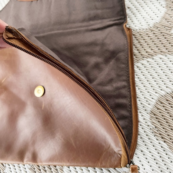 Leather Tassle Zipper Clutch | Tablet Sleeve - Picture 3 of 6